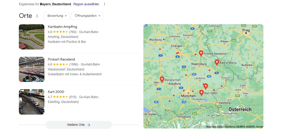 Suchergebnisse bei Google für Gokart Bahnen in Bayern